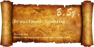Breszlauer Szabina névjegykártya